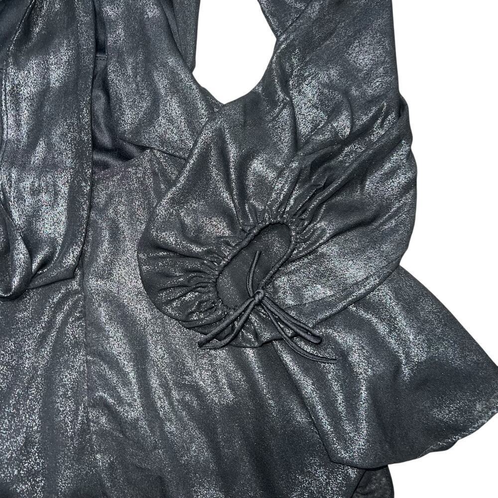 LUCY IN THE SKY Black Shimmer Chiffon Fit & Flare Dress Size S - Picture 4 of 8